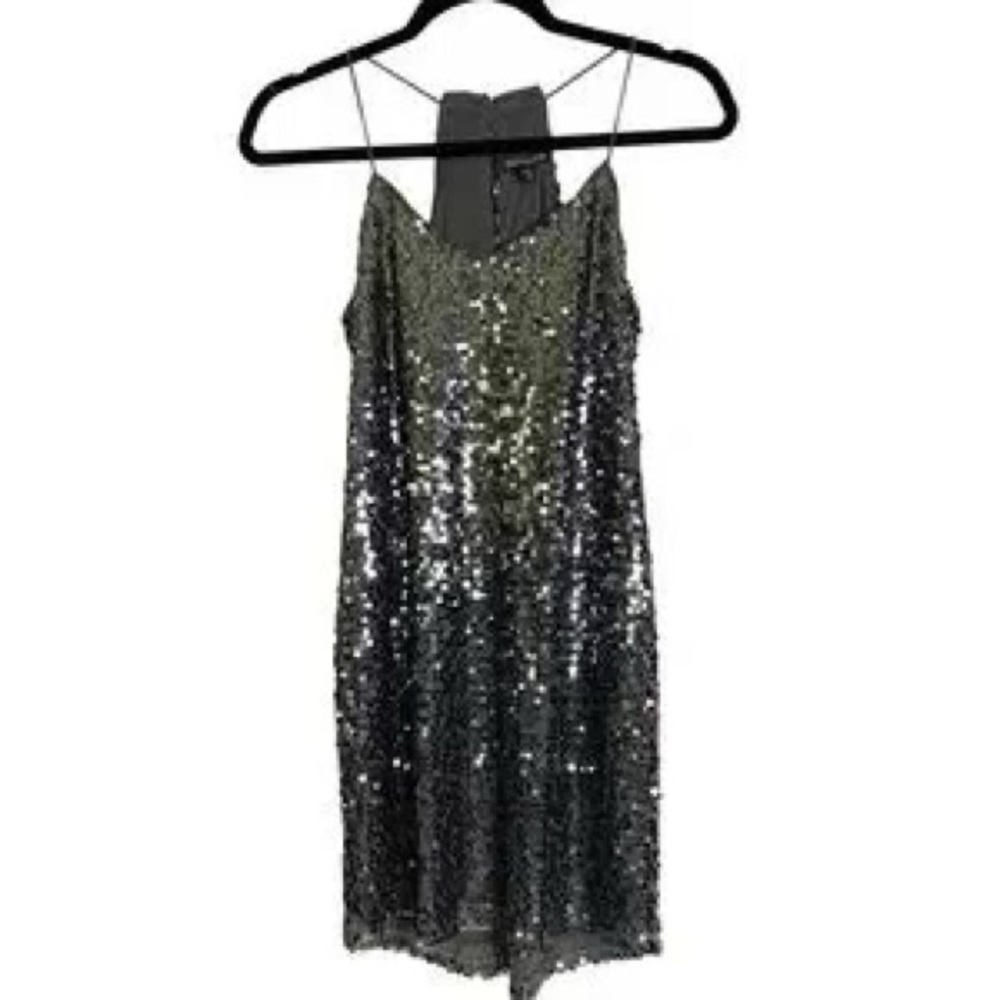 Express Gray Sparkly Sequin Dress Size XS NWT